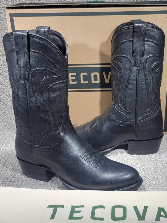 Tecovas The Cartwright Men\'s US Size 11D Midnight Cowhide Cowboy Boots